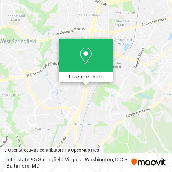 Interstate 95 Springfield Virginia map