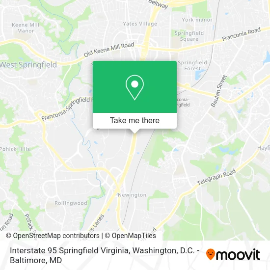 Interstate 95 Springfield Virginia map