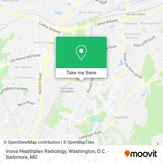 Inova Healthplex Radiology map