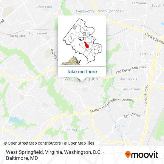 Mapa de West Springfield, Virginia