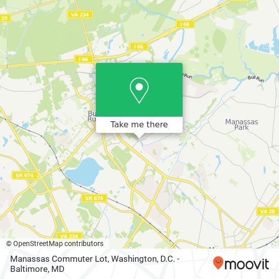 Manassas Commuter Lot map