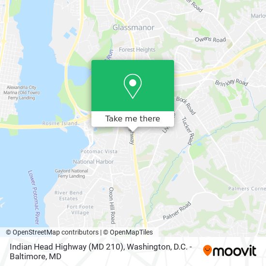 Indian Head Highway (MD 210) map