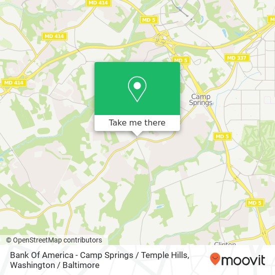 Mapa de Bank Of America - Camp Springs / Temple Hills