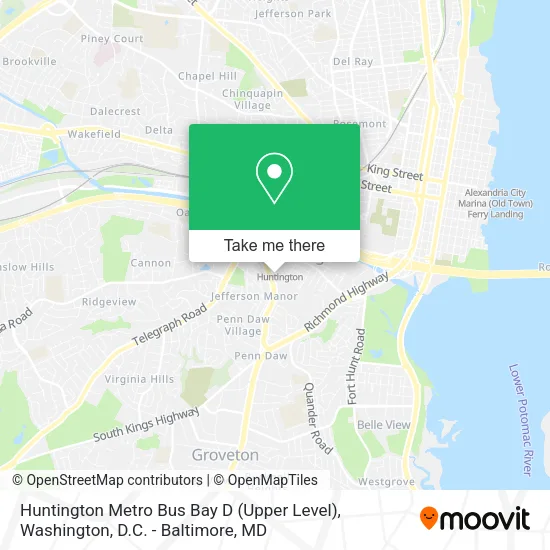 Mapa de Huntington Metro Bus Bay D (Upper Level)