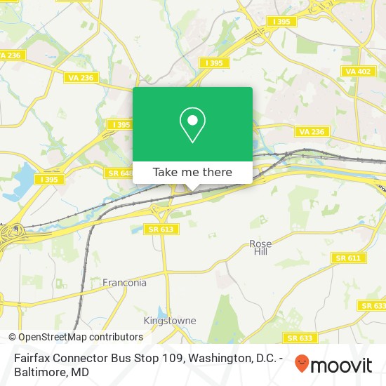 Mapa de Fairfax Connector Bus Stop 109