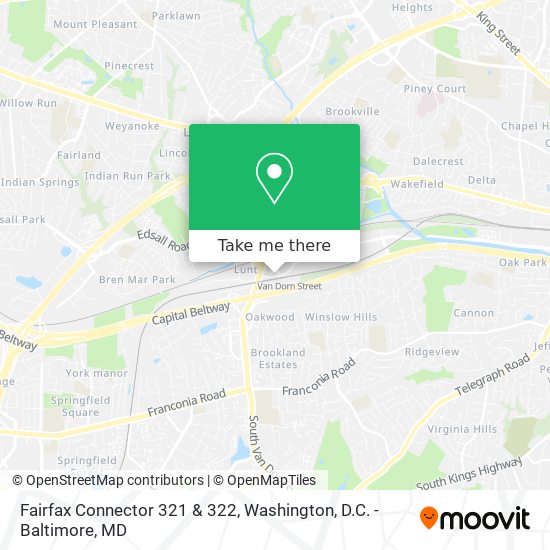 Fairfax Connector 321 & 322 map