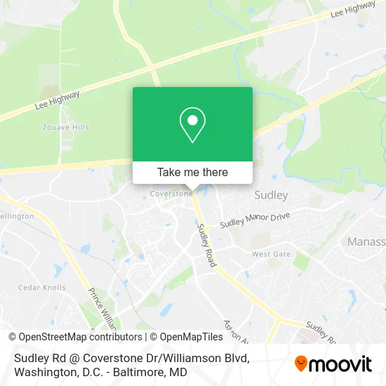 Sudley Rd @ Coverstone Dr / Williamson Blvd map