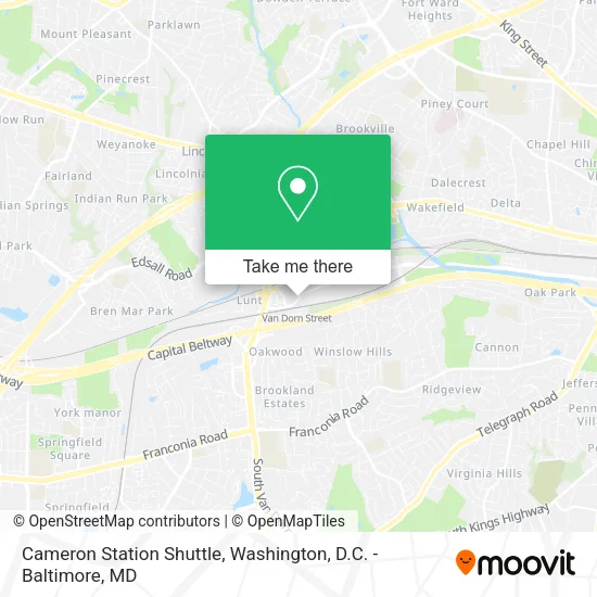 Mapa de Cameron Station Shuttle