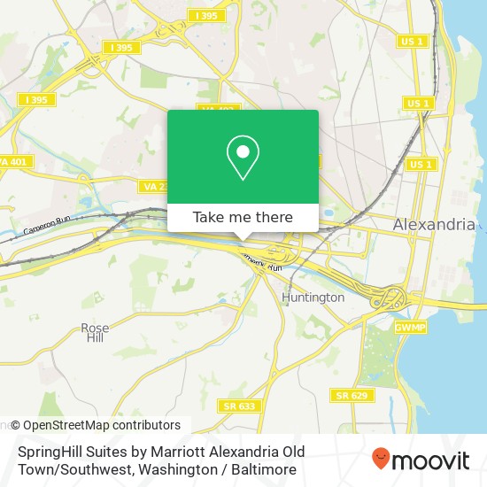 Mapa de SpringHill Suites by Marriott Alexandria Old Town / Southwest