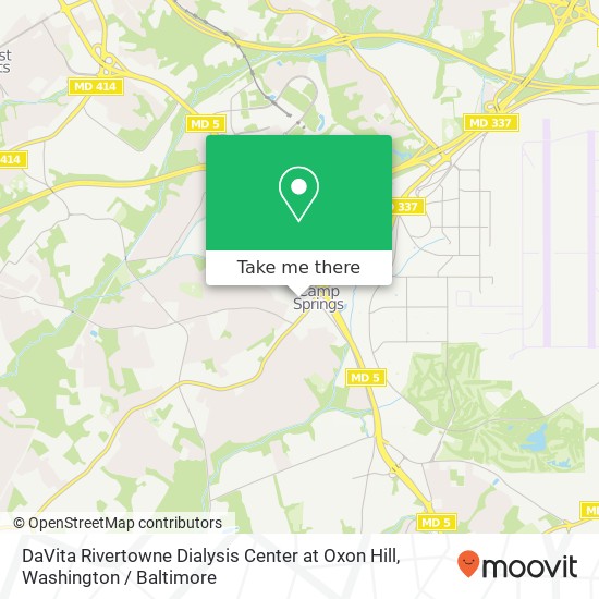 DaVita Rivertowne Dialysis Center at Oxon Hill map