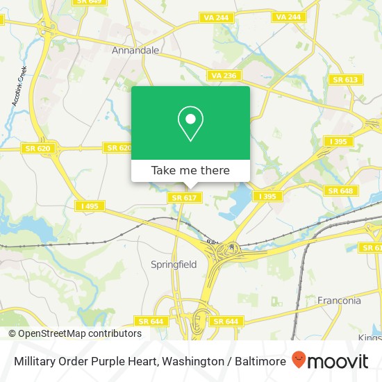 Mapa de Millitary Order Purple Heart