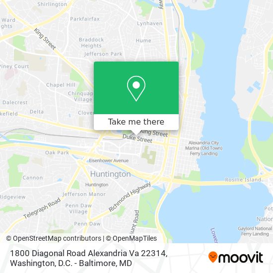 Mapa de 1800 Diagonal Road Alexandria Va 22314