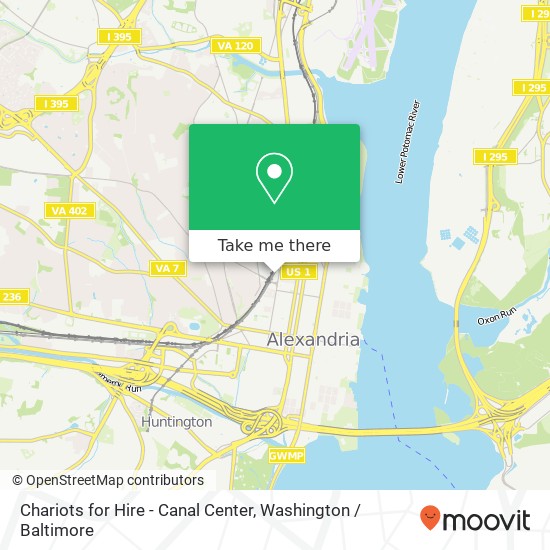 Mapa de Chariots for Hire - Canal Center