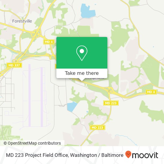 MD 223 Project Field Office map