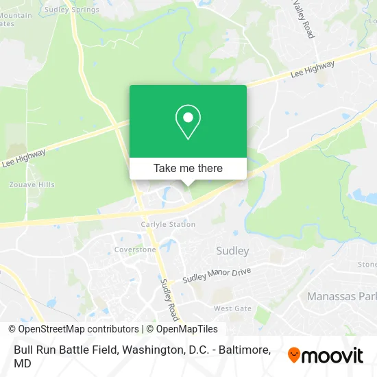 Mapa de Bull Run Battle Field