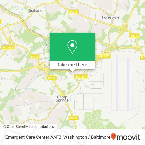 Emergent Care Center AAFB map