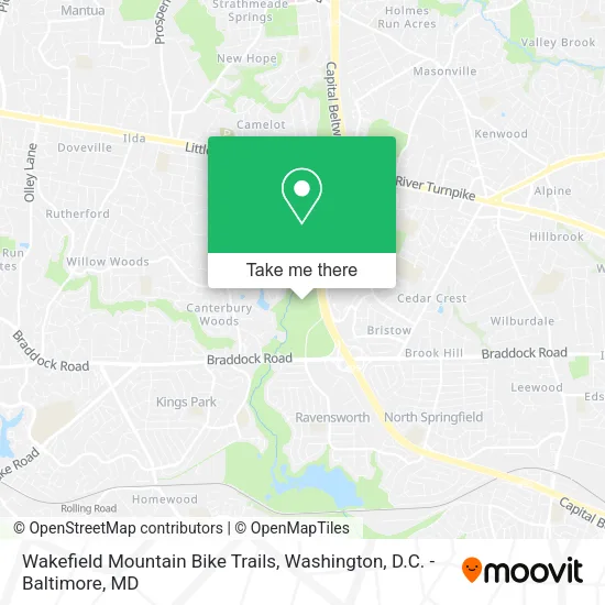 Mapa de Wakefield Mountain Bike Trails