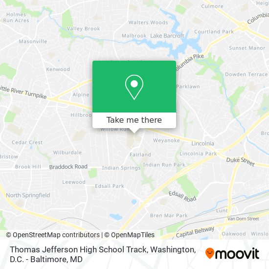 Mapa de Thomas Jefferson High School Track