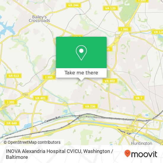 Mapa de INOVA Alexandria Hospital CVICU