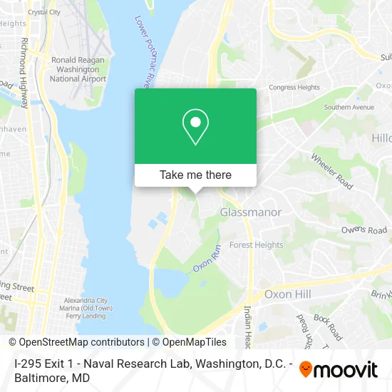 Mapa de I-295 Exit 1 - Naval Research Lab