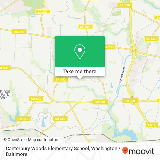 Canterbury Woods Elementary School map