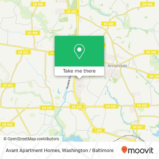 Avant Apartment Homes map