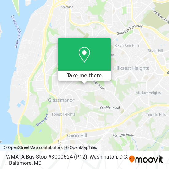 Mapa de WMATA Bus Stop #3000524 (P12)