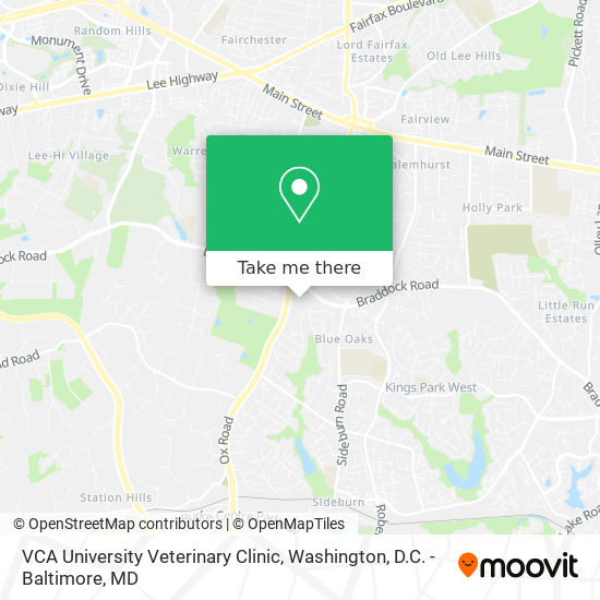 Mapa de VCA University Veterinary Clinic