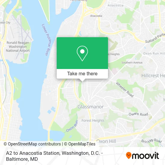 Mapa de A2 to Anacostia Station