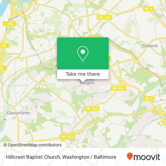 Hillcrest Baptist Church map