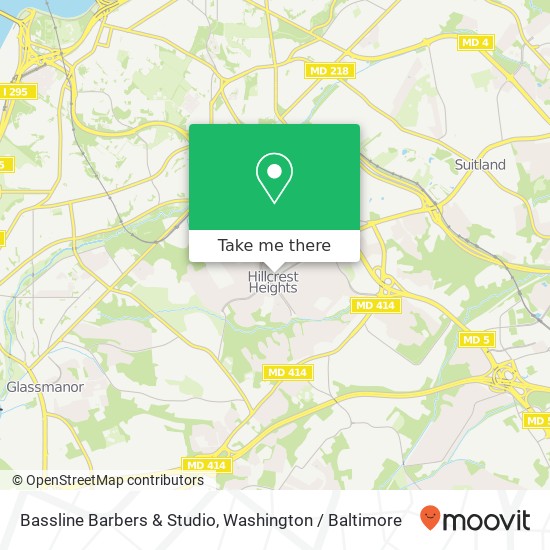 Bassline Barbers & Studio map