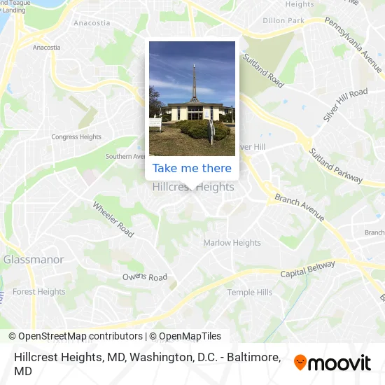 Hillcrest Heights, MD map