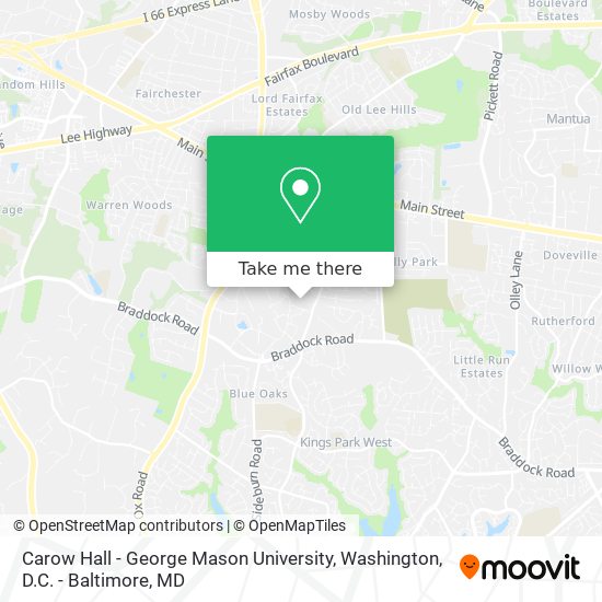Carow Hall - George Mason University map