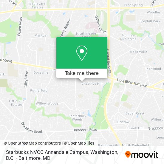 Mapa de Starbucks NVCC Annandale Campus