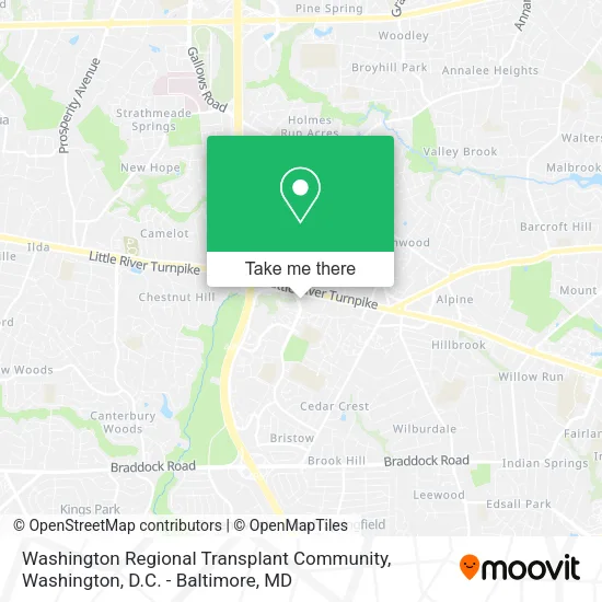 Washington Regional Transplant Community map