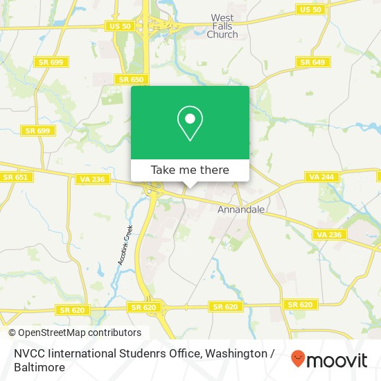 NVCC Iinternational Studenrs Office map