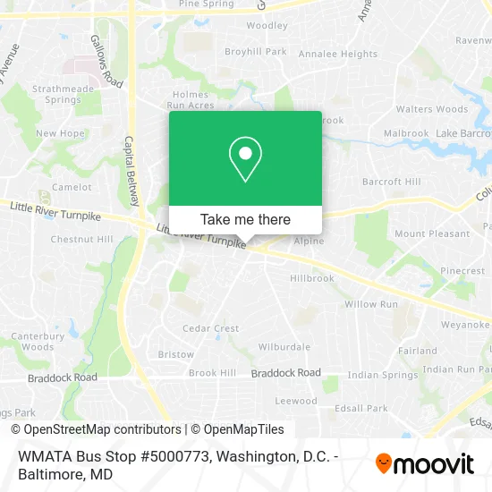 WMATA Bus Stop #5000773 map