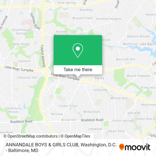 ANNANDALE BOYS & GIRLS CLUB map