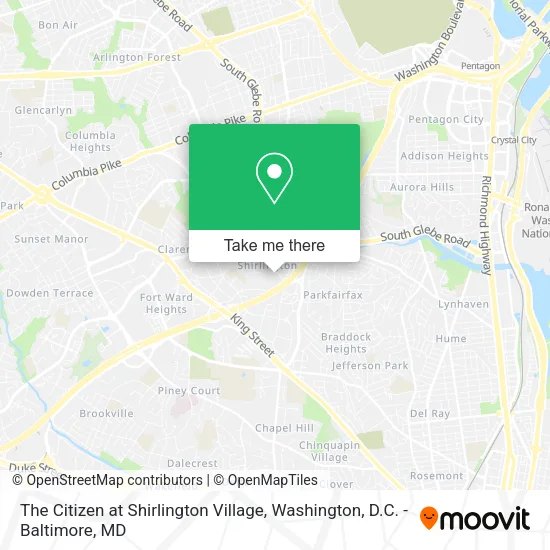 The Citizen at Shirlington Village map
