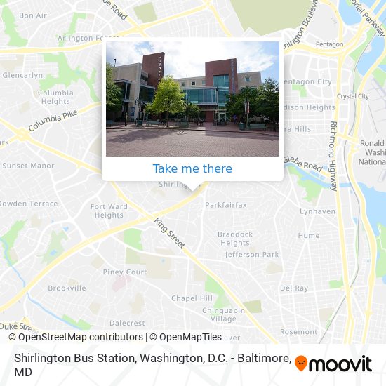 Mapa de Shirlington Bus Station