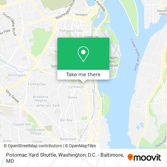Potomac Yard Shuttle map