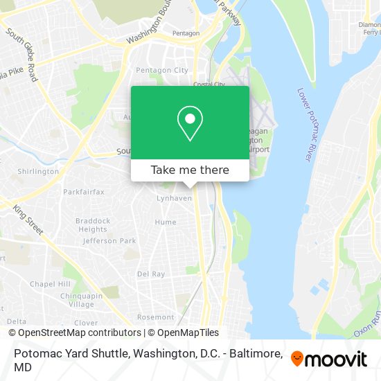 Mapa de Potomac Yard Shuttle