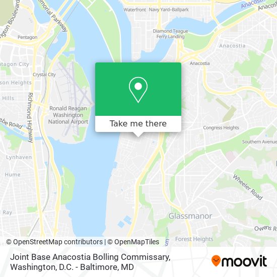 Joint Base Anacostia Bolling Commissary map