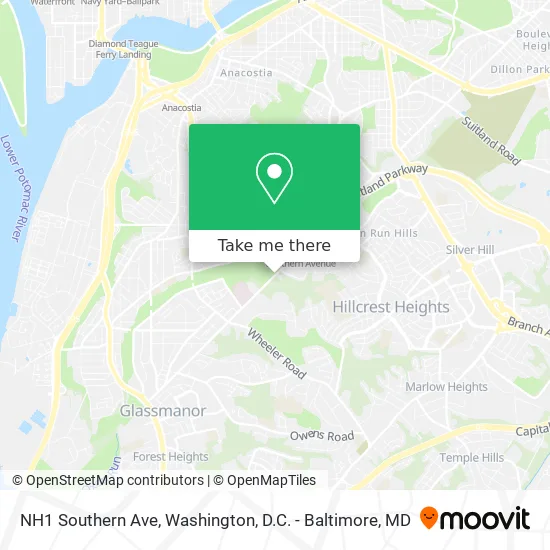 NH1 Southern Ave map