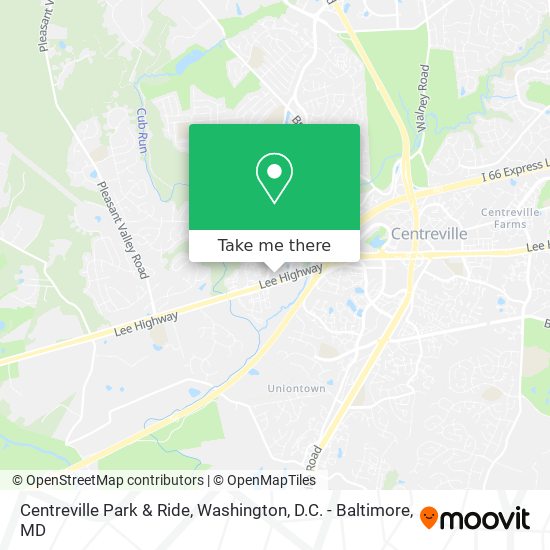 Centreville Park & Ride map
