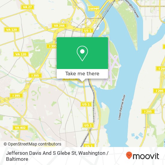Mapa de Jefferson Davis And S Glebe St