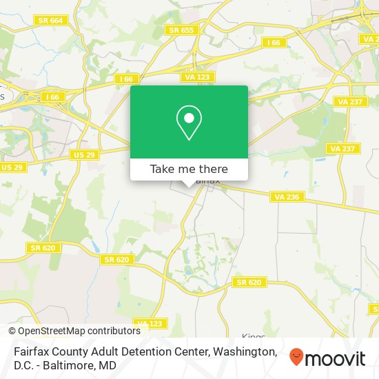 Mapa de Fairfax County Adult Detention Center