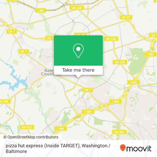 Mapa de pizza hut express (Inside TARGET)
