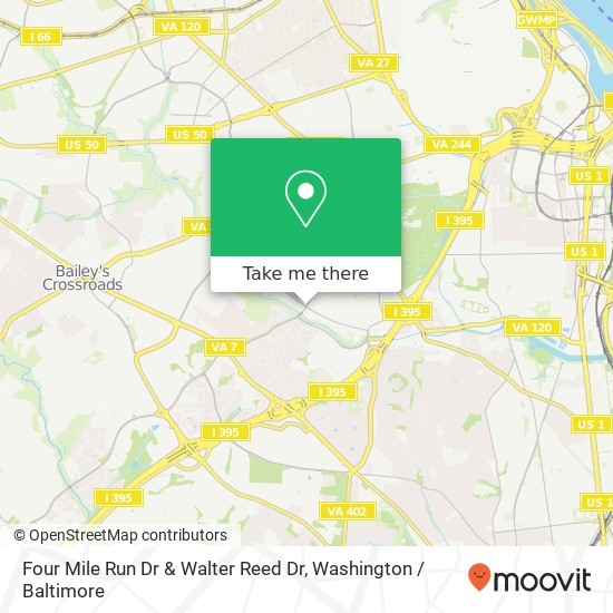 Mapa de Four Mile Run Dr & Walter Reed Dr