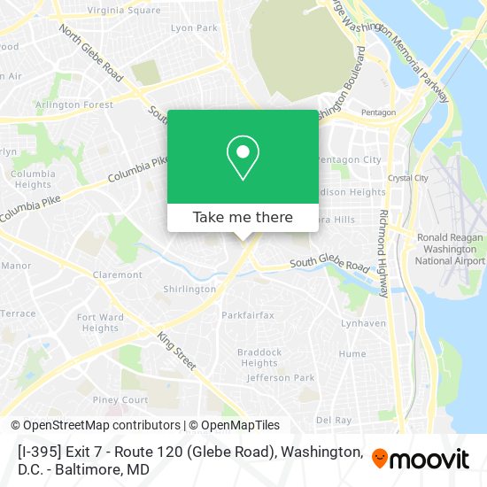 [I-395] Exit 7 - Route 120 (Glebe Road) map